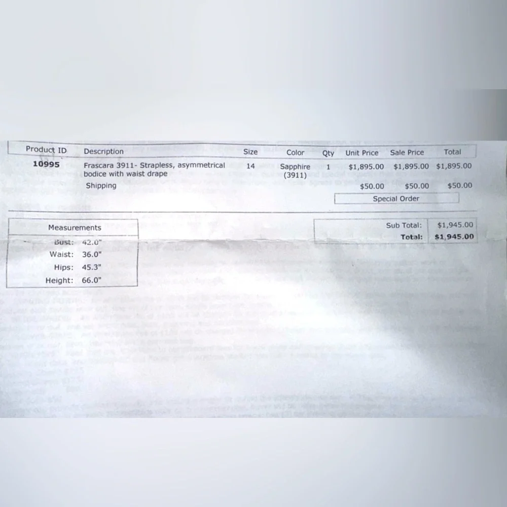 Stunning Frascara Evening Gown. All details of size are in attached photos - Picture 12 of 16